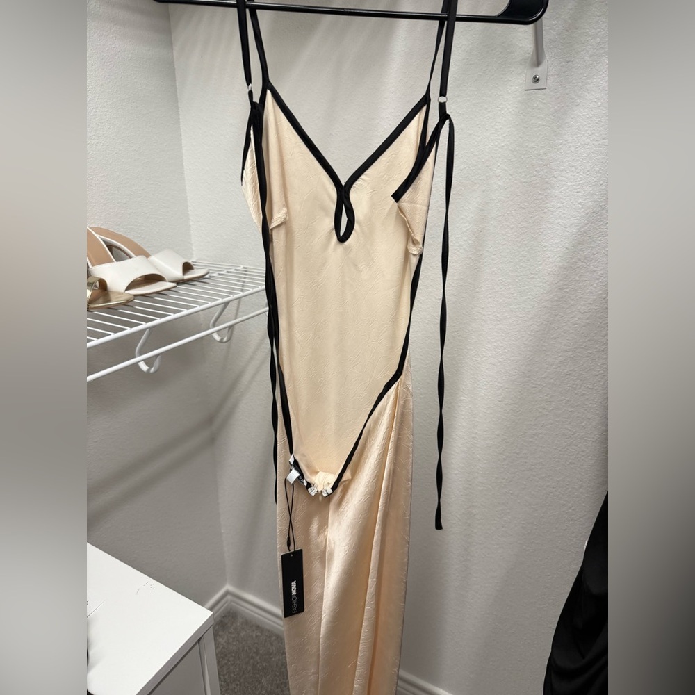 Fashion Nova Saisha Satin Maxi Dress - Cream - Picture 3 of 4